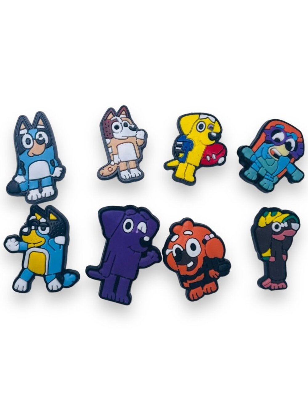 Bluey Characters Rubber Shoe Charm Bundle Lot of 7 Charms BLUEY